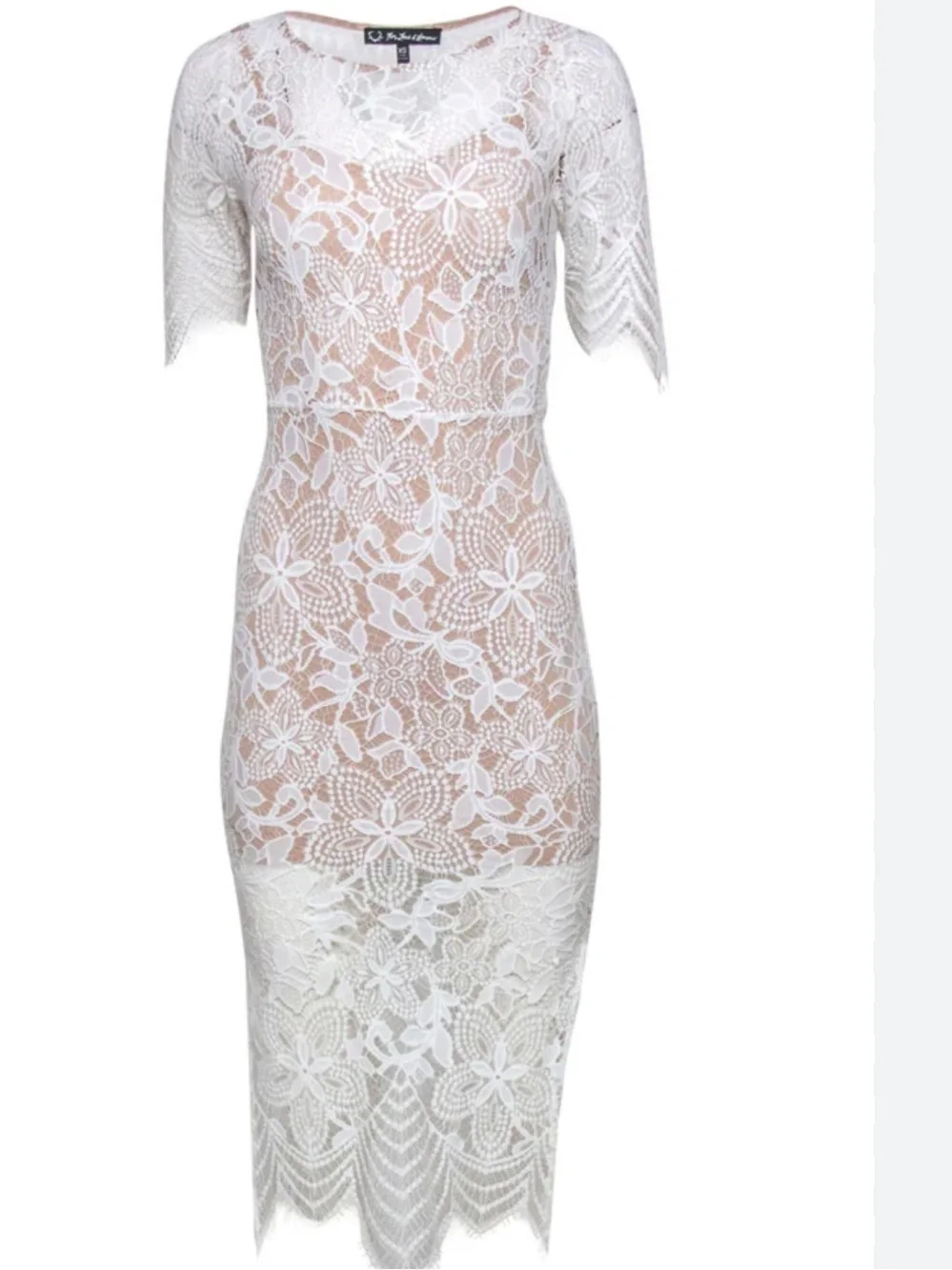 For Love And Lemons White Floral Lace Midi Dress - Picture 3 of 8
